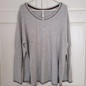 Cacique waffle print sleep shirt
